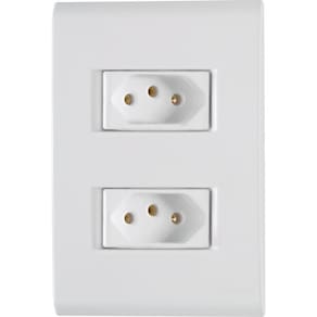 Conj 4x2 2 Tomadas 2p+t Tramontina 20 A 250 V Liz Branco