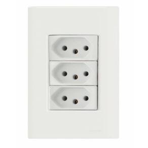 Conj 4x2 3 Tomadas 2p+t 10 A 250 V Tramontina Giz Branco