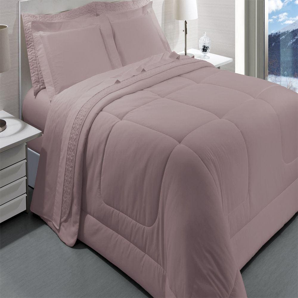 Jogo de Cama King Kacyumara Satinée InRose 4 Peças 300 Fios