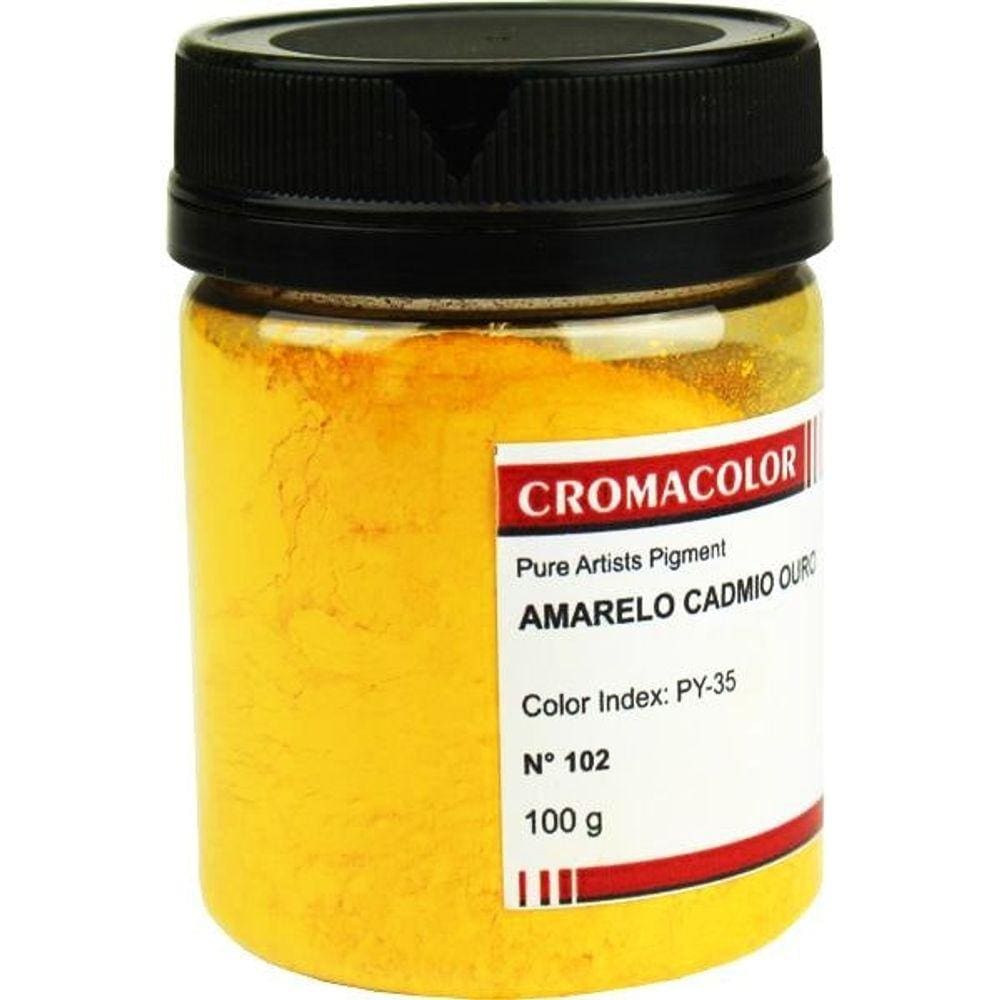 Pigmento Artístico Cromacolor 102 Amarelo Cadmio Ouro 100G