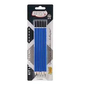 Kit Com 5 Lápis Técnico - Hb 2B 4B 6B E 8B Brw