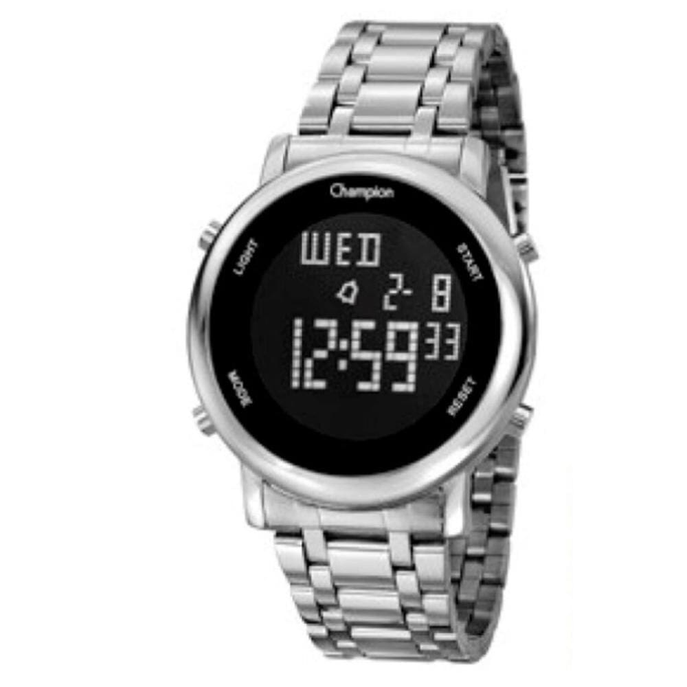 Relogio Feminino Digital Negativo Prata Champion CH40213T
