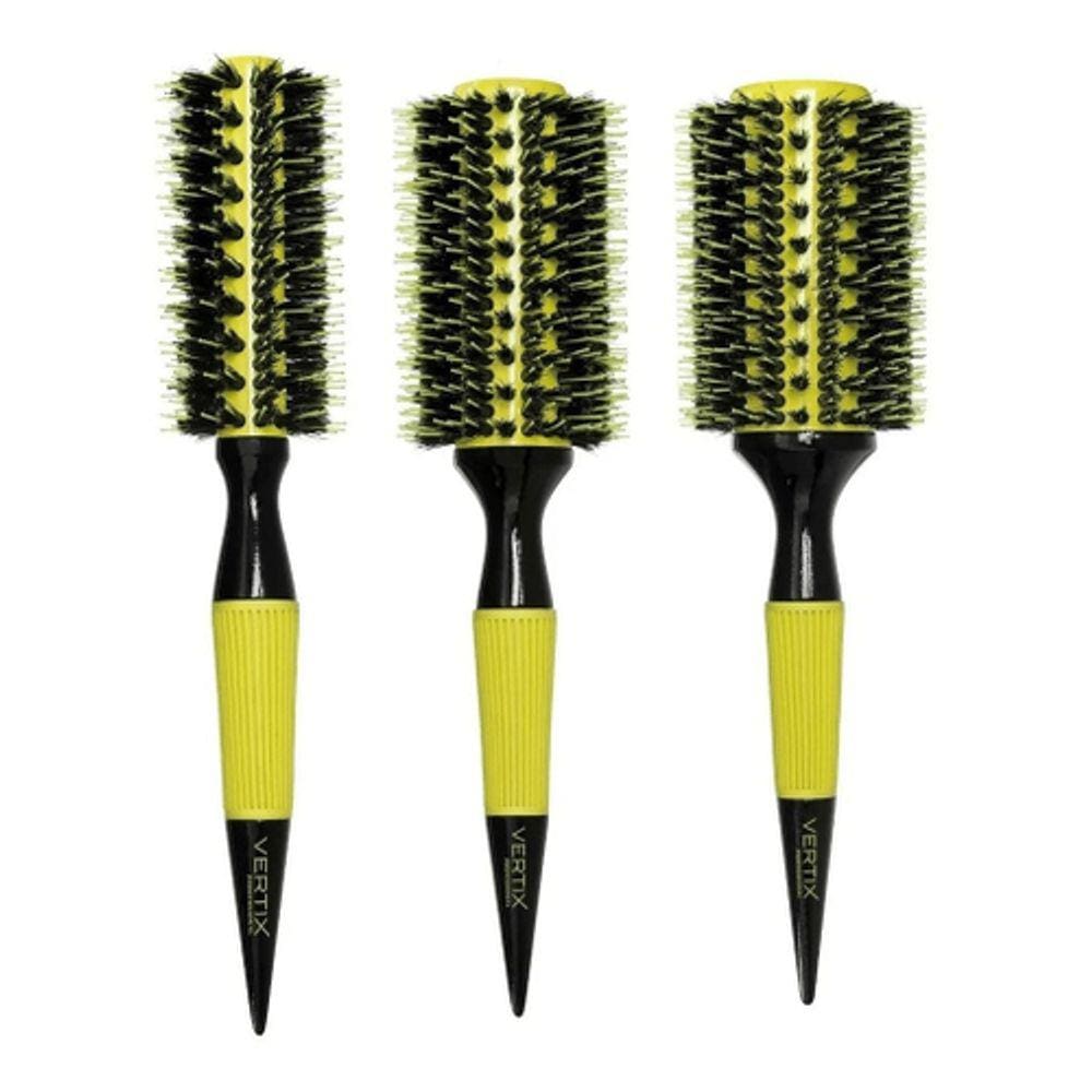 Kit 03 Escovas de Cabelo Vertix Ceramic Color - 19/27/33