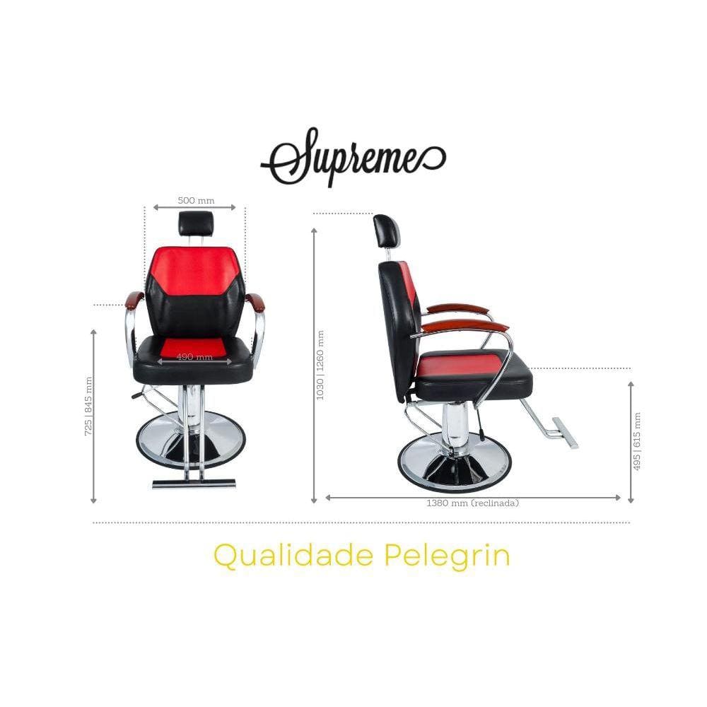 Cadeira de Barbeiro Retro Reclinável Pelegrin Pel-s037