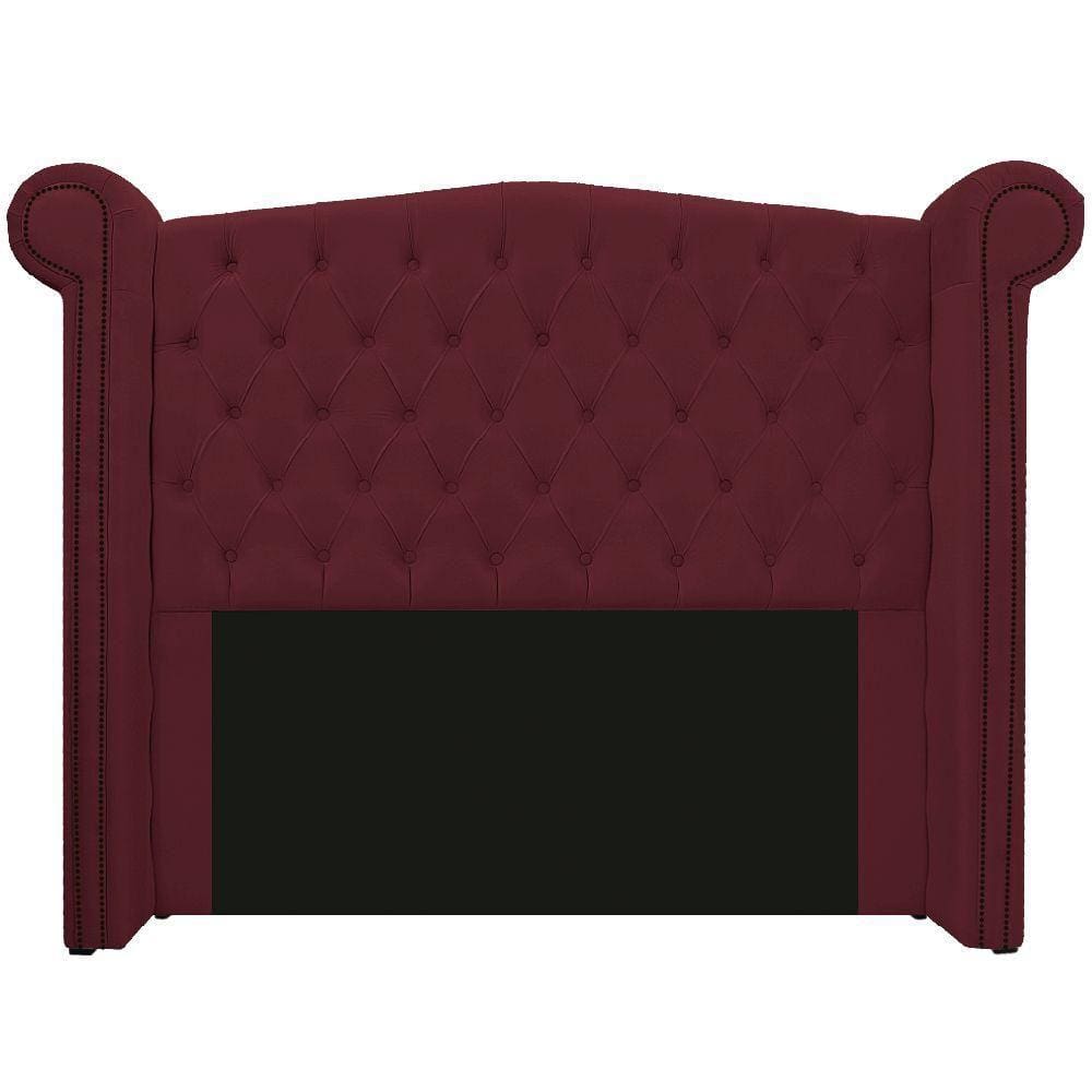 Cabeceira Estofada Veneza 140cm Suede Bordô