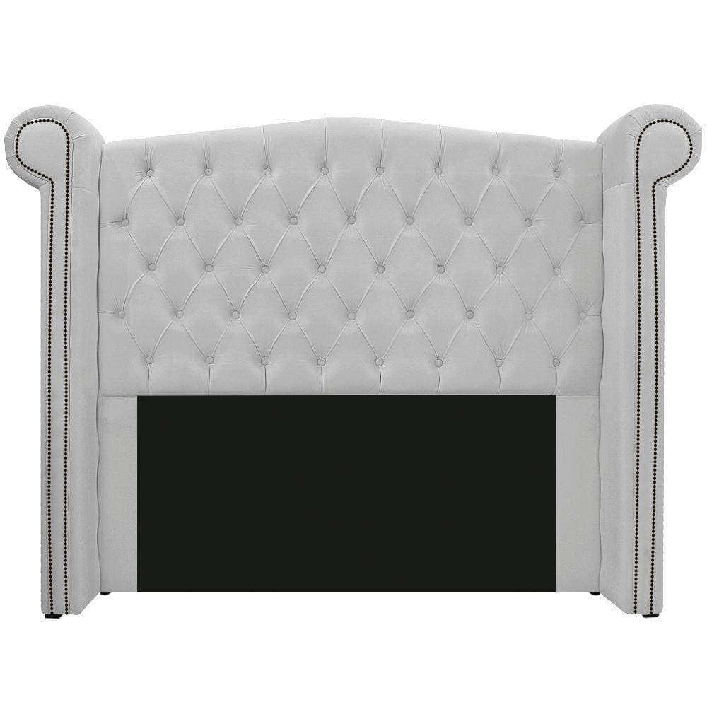 Cabeceira Estofada Veneza 195cm Suede Branco