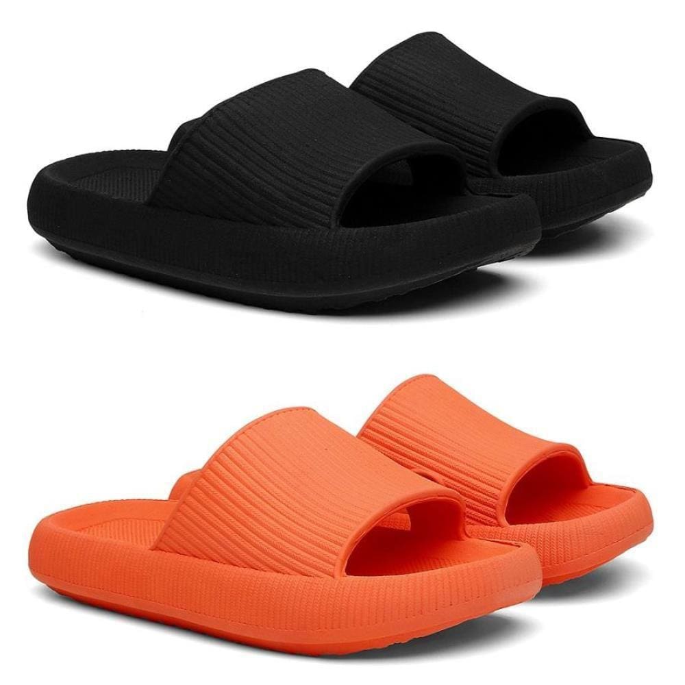Kit 2 Chinelos Nuvem Slide Flexível Macio Moderno Tendência