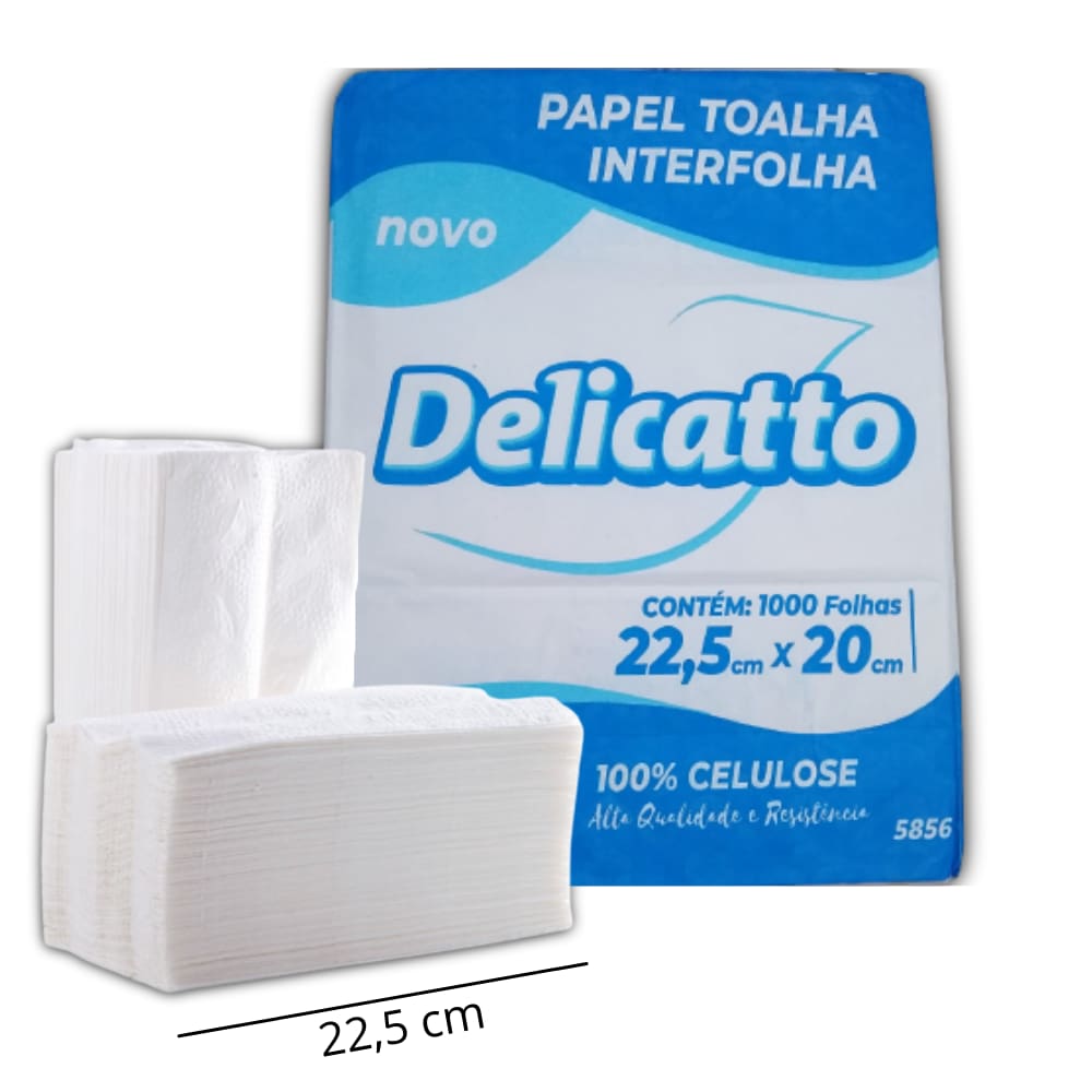 Papel Interfolha Delicatto 100% Cel 22X,5X20 - C/1000 Folha Simples