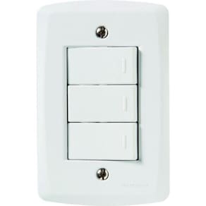 Conjunto 4x2 com 3 Interruptores Simples 10A 250V Tramontina