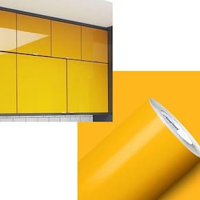Adesivo Vinil Envelopamento 9mx50cm Amarelo Ouro