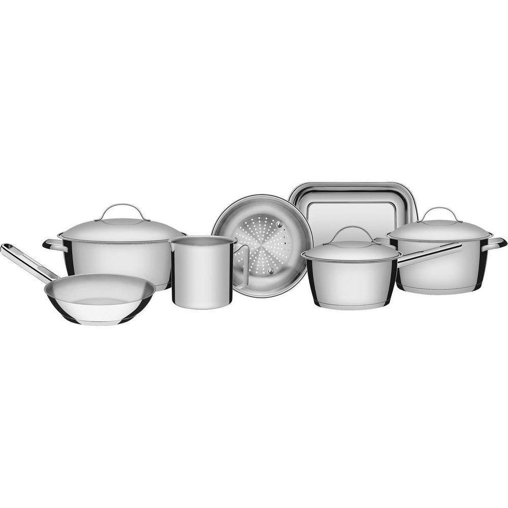 Conjunto De Panelas Tramontina Inox 7 Peças Allegra 65650170