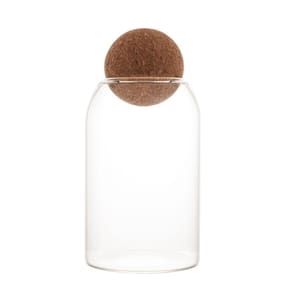 Pote de Vidro Borossilicato com Tampa Bola Rolha 800ml