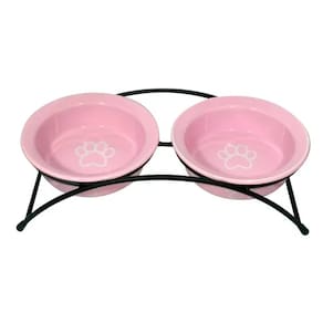 Pote Duplo Comida Ração Água Ceramica Suspenso Pequeno