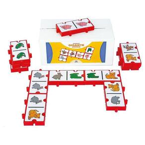 Jogo Dominó Gigante Animais De Encaixe Brinquedo Educativo