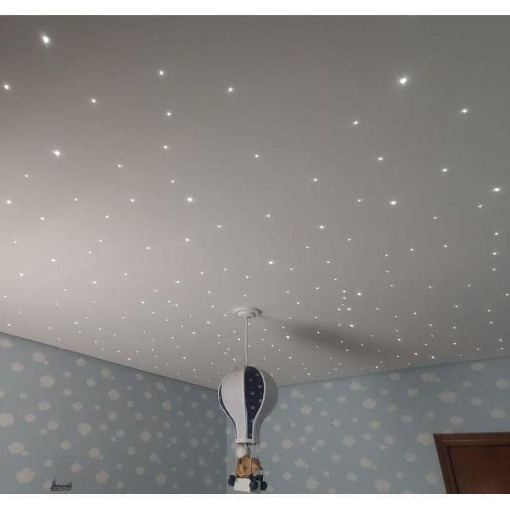 Kit 200 Noite Estrelada Fibra Ótica Efeito Estrelado Branco