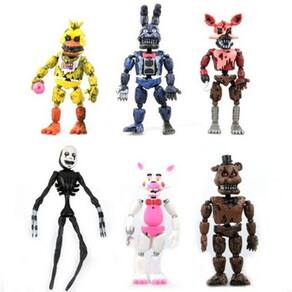 Kit 6 Bonecos Animatronics Five Nights At Freddy's Fnaf