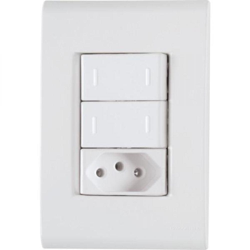 Conj 4x2 2 Int Paralelos 10 A 250 V 1 Tomada 2p+t 20 A 250 V