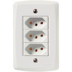 Conj 4x2 3 Tomadas 2p+t 20 A 250 V Tramontina Lux2 Branco