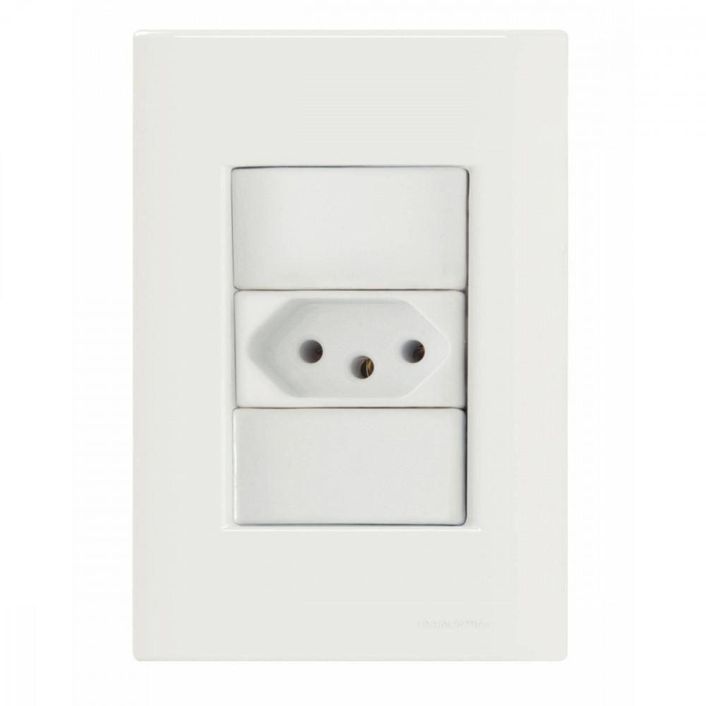 Conj 4x2 1 Tomada 2p+t 10 A 250 V Tramontina Giz Branco