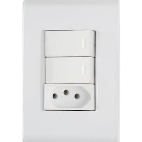 Conj 4x2 2 Int Simples 10 A 250 V e 1 Tomada 2p+t 20 A 250 V