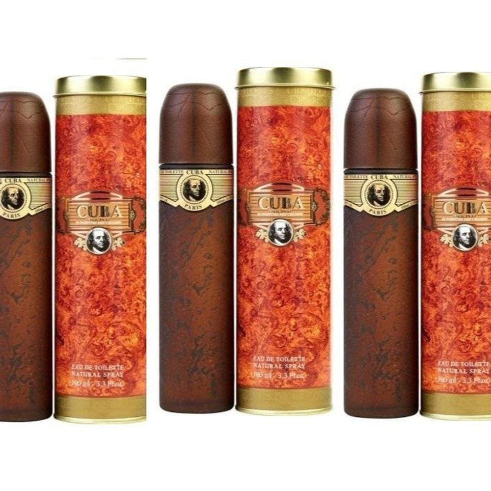 Kit 3 Perfumes Cuba Gold Masculino Edt 100 Ml