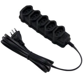 Extensão Slim 5 Tomadas 3M Tripolar Preto