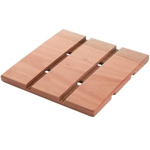 Descanso De Panelas De Madeira Quadrado 17Cm Mesa Domama
