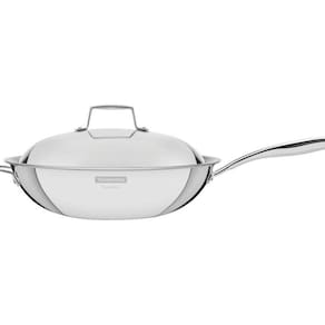 Wok Tramontina Grano Em Aço Inox 32 Cm 5,2 L Corpo Triplo