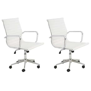 Conjunto com 2 Cadeiras de Escritório Sevilha I Branco