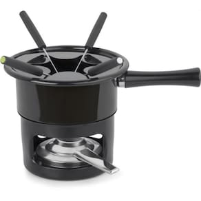 Conjunto Para Fondue Preto Com 4 Garfos Panela De 1 Litro