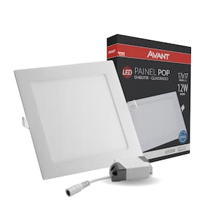 Painel de Led Avant Quadrado Embutir 12W Bivolt 6500K Branco Frio