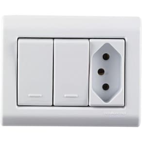 Caixa de Sobrepor 2 Interr 10A 250V e 1 Tomada 2p+t 10A 250V