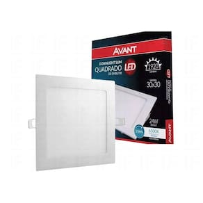 Painel Led de Embutir Quadrado Avant 24W Bivolt Quadrado Branco Frio