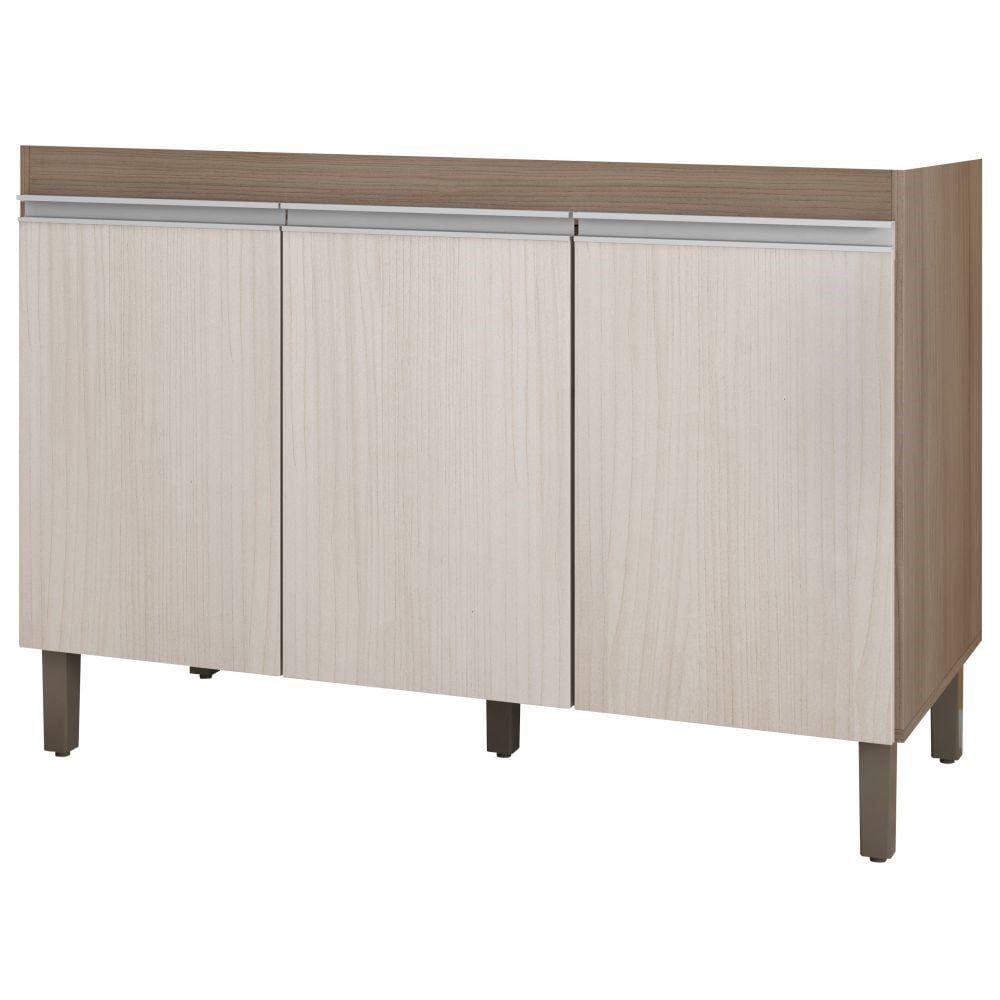 Balcão Gabinete 119cm 3 Portas com Tampo Karen Malbec/Avelã - SSX Multicoisas