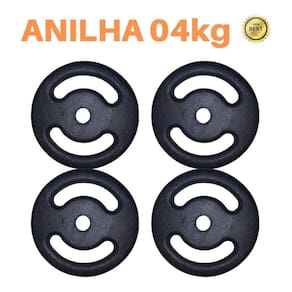 Kit 4 X Anilhas Super Premium De 4Kg Ferro Pintada