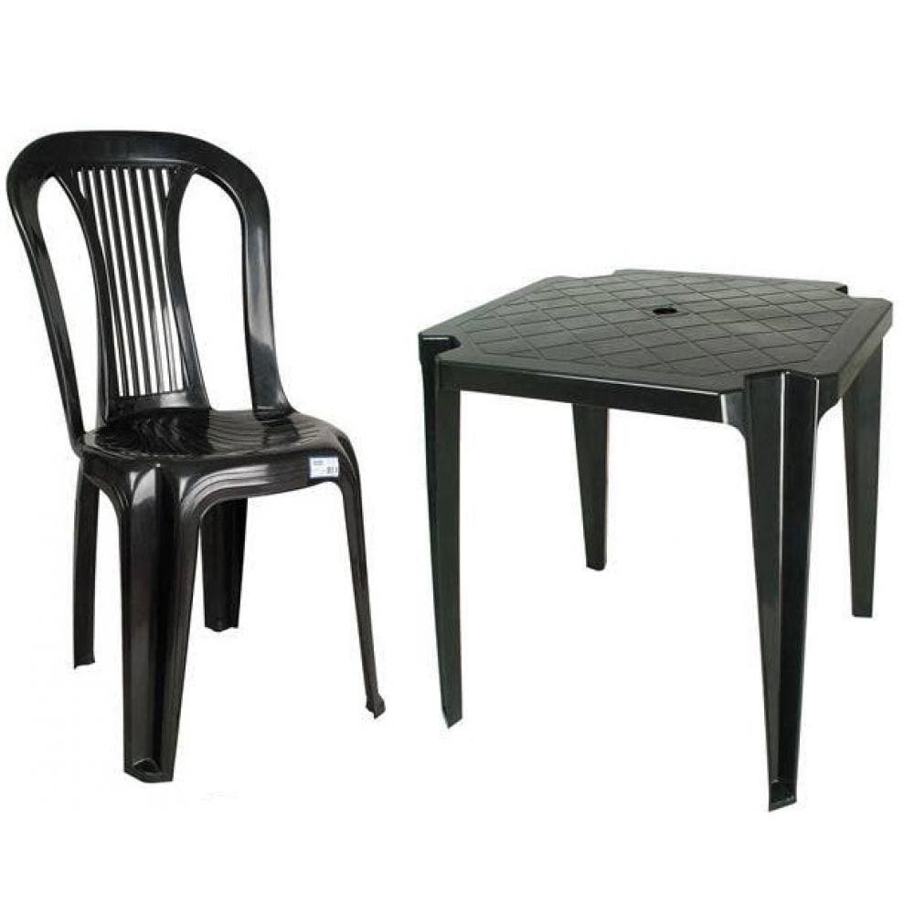 Conjunto de Mesa 4 Cadeiras Plastico Inovar Cestaplus Branca