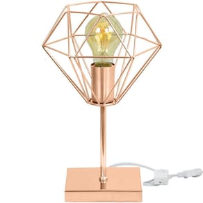 Luminária de mesa abajur aramado Diamante New Cobre
