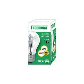 Lâmpada Halógena Taschibra A55 70W E27 2700K Luz Amarela 220V