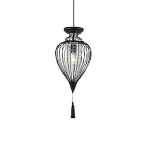 Lustre Pendente Taschibra Istambul M Preto E27 Bivolt