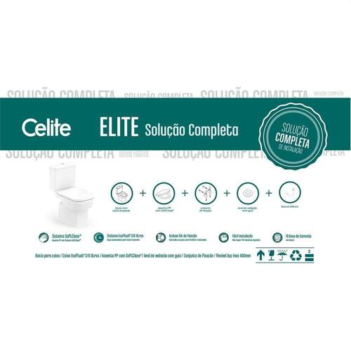 Kit Bacia com Caixa Acoplada E Assento Sanitário Soft Close Elite Branco Menor preço em Kit Bacia com Caixa Acoplada E Assento Sanitário Soft Close Elite Branco