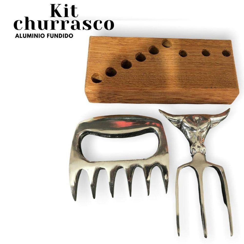 Garfo Trinchante para Churrasco Inox Trinchar Carne Grande