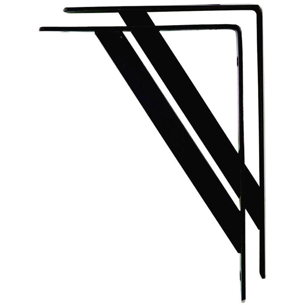 Kit 12 Mão Francesa Suporte para Prateleira Resistente Preto 40cm Starfer