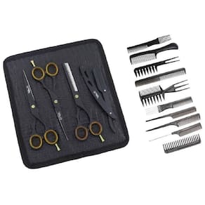 Kit 3 Tesouras 1 Navalha + Pentes