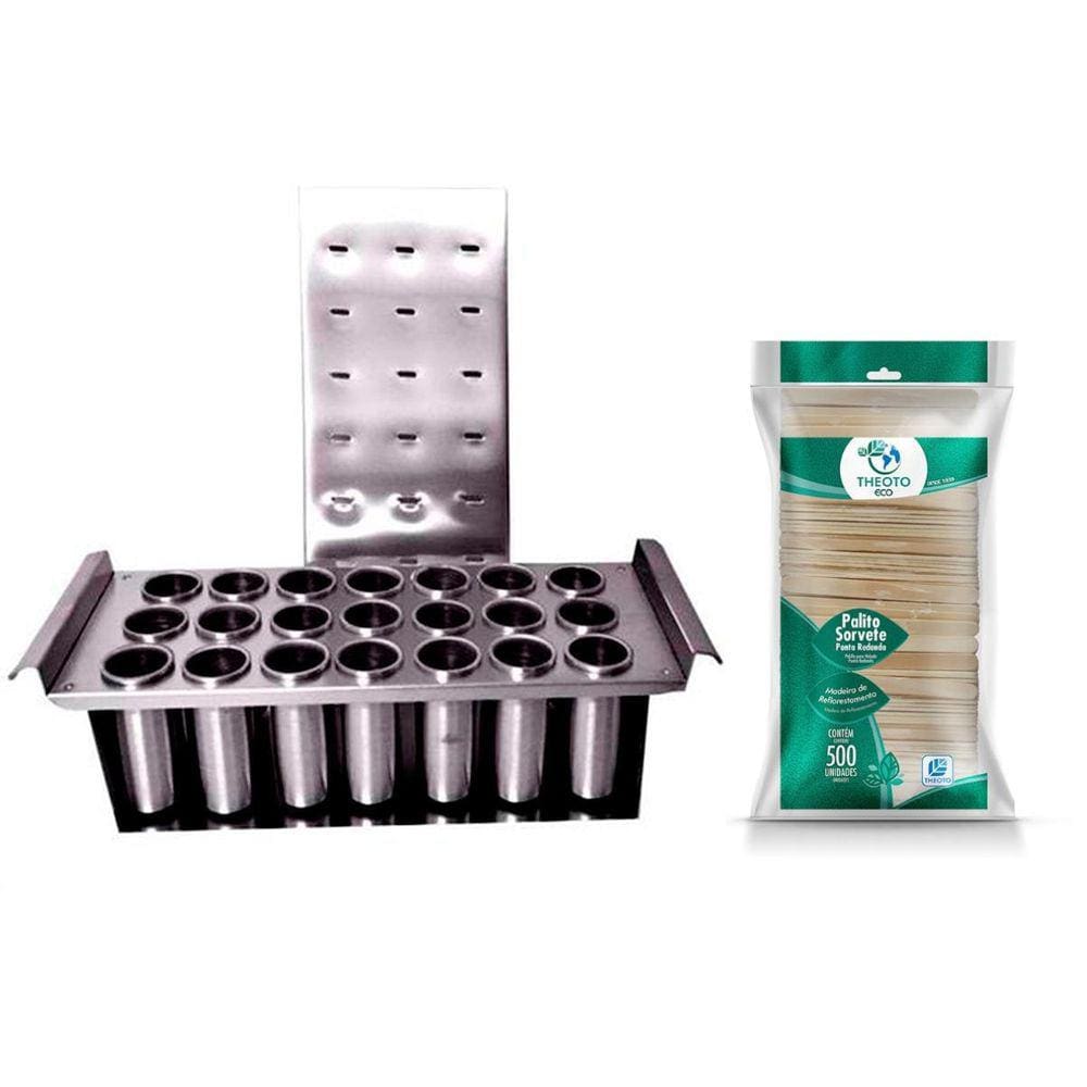 Forma De Aluminio 21 Cavidades Picoléredondo + 500 Palitos