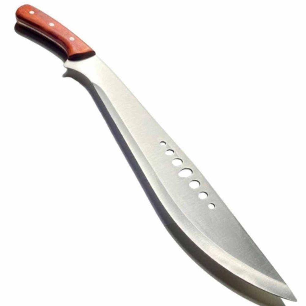 Facão Rambo Tatico Militar Aço Afiado 51cm cabo madeira