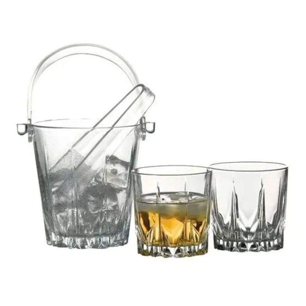 Jogo Copos Whisky 300 Ml E Balde Karat