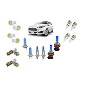 Kit Lâmpadas De Leds + Farol New Fiesta 2014 A 2016