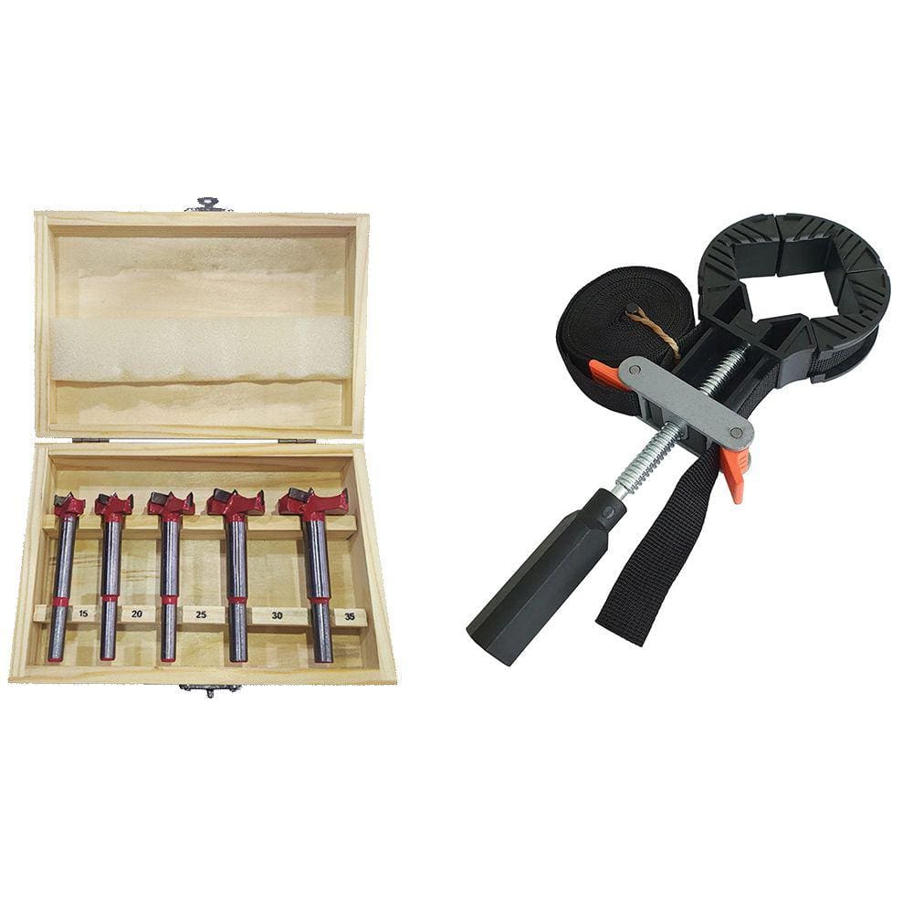 Kit 5 Brocas Forstner + Grampo De Aperto Rápido 11`` - CHARBS