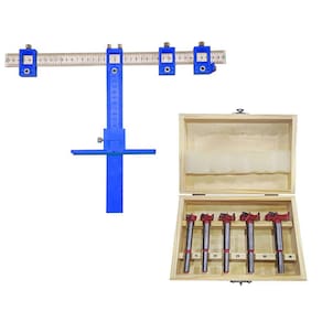 Kit 5 Brocas Forstner + Gabarito Esquadro Jig - CHARBS