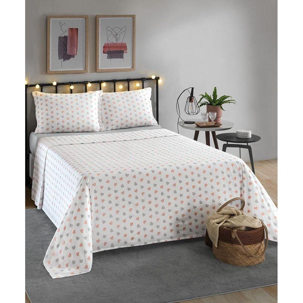 Jogo De Cama Casal 4 Peças 150 Fios Dohler Vênus Branco